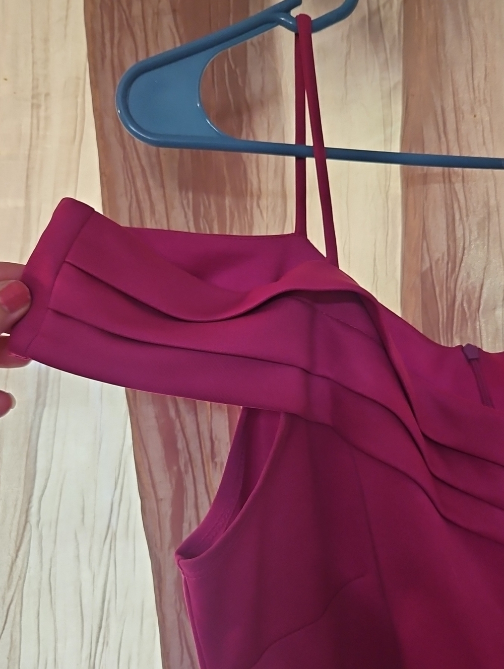 Alexis Fuchsia Pleated Off-Shoulder Dress - Picture 3 of 5